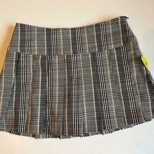 RSQ Girls Size L Black Plaid Mini Skort NWT Side Zipper School Uniform